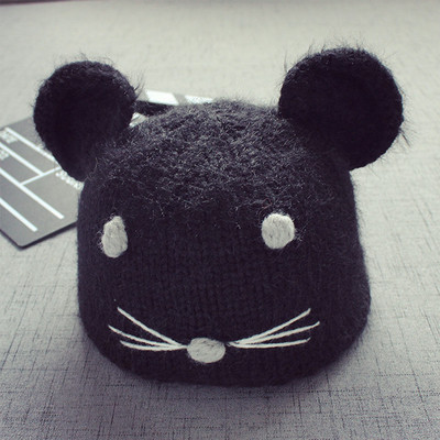 Плетена детска шапка за момичета и момчета с ушички