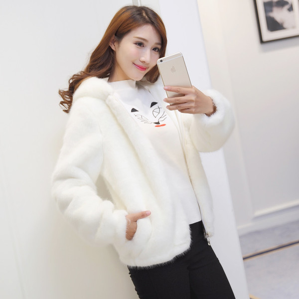 Спортно дамско кожухче с качулка в четири цвят