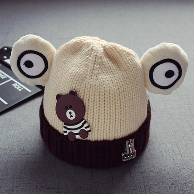 Зимна интересна шапка за момичета и момчета с ушички