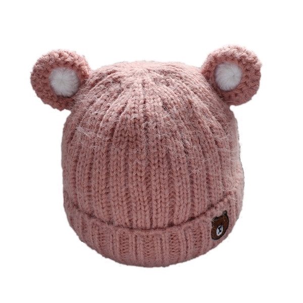 Вълнена детска шапка за момичета и момчета с ушички в различни цветове