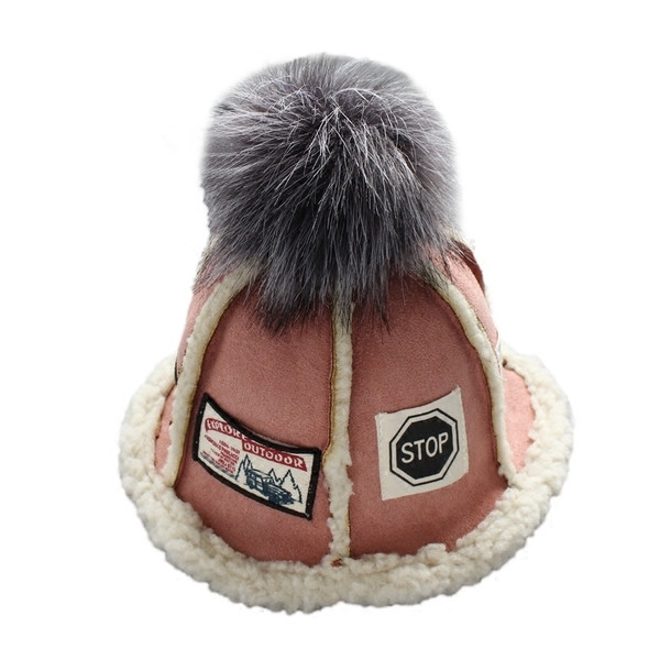 Детска подплатена шапка за момичета и момчета с пух