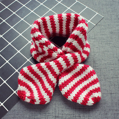 Детски зимен шал на райе в два цвята