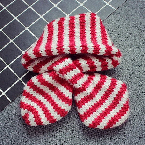 Детски зимен шал на райе в два цвята