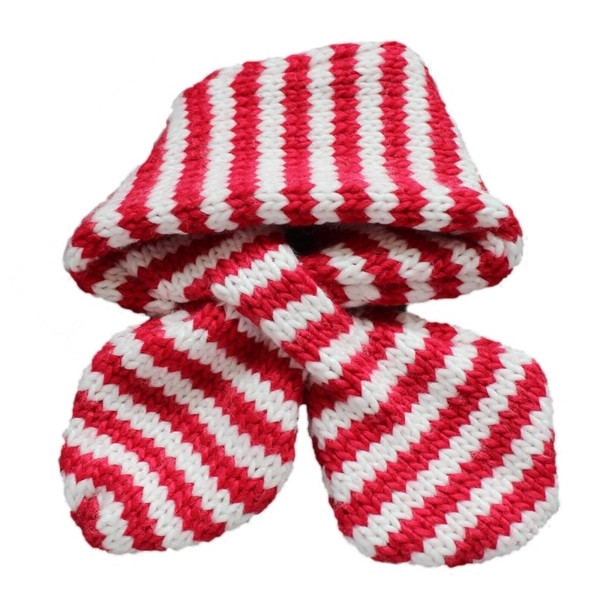 Детски зимен шал на райе в два цвята