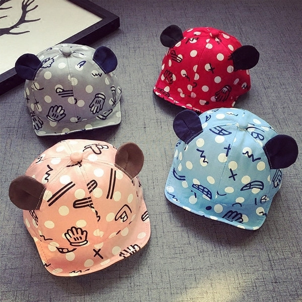 Ежедневна детска шапка за момичета и момчета с козирка и ушички