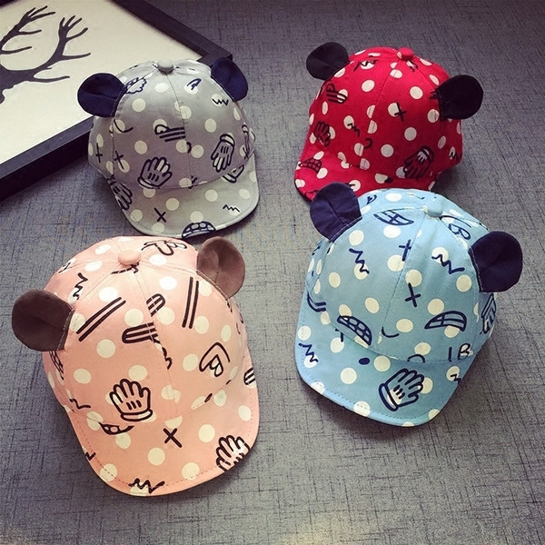 Ежедневна детска шапка за момичета и момчета с козирка и ушички