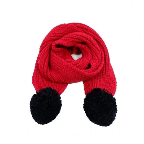 Топъл зимен унисекс шал с пухени топчета