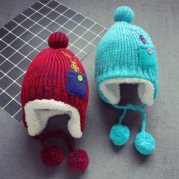 Зимна детска шапка за момичета и момчета 