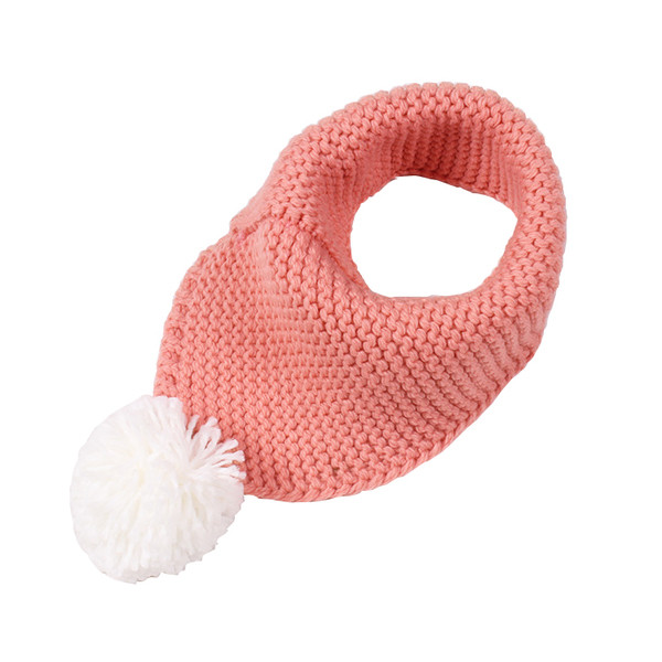 Детски зимен унисекс шал с пухено топче в различни цветове