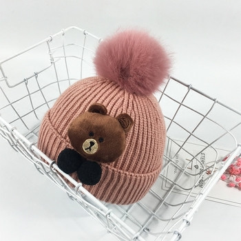 Ζεστό μωρό καπέλο με κάτω και 3D διακόσμηση φέρει σε πέντε χρώματα