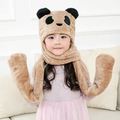 Интересен комплект детски шал,шапка + ръкавици в различни цветове