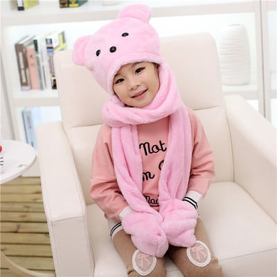 Интересен комплект детски шал,шапка + ръкавици в различни цветове