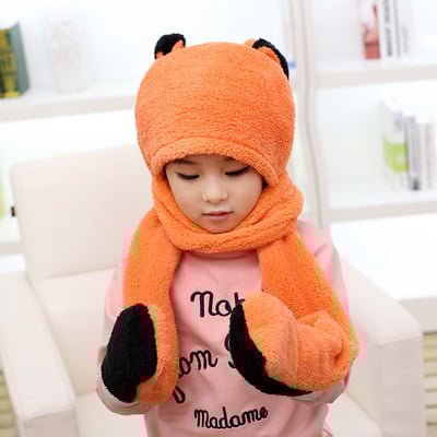 Интересен комплект детски шал,шапка + ръкавици в различни цветове