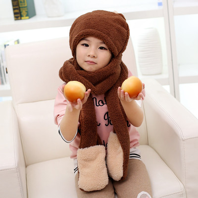 Интересен комплект детски шал,шапка + ръкавици в различни цветове