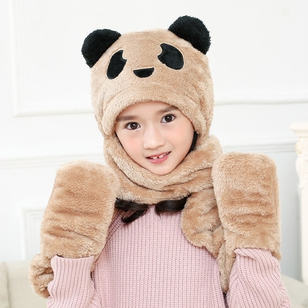 Интересен комплект детски шал,шапка + ръкавици в различни цветове