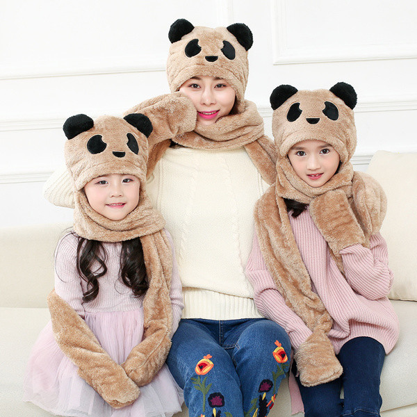 Интересен комплект детски шал,шапка + ръкавици в различни цветове