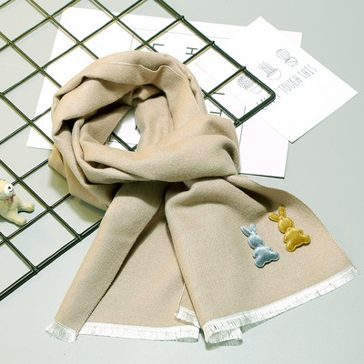 Стилен памучен зимен шал за деца в различни цветове, подходящ за ежедневие