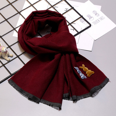 Стилен памучен зимен шал за деца в различни цветове, подходящ за ежедневие
