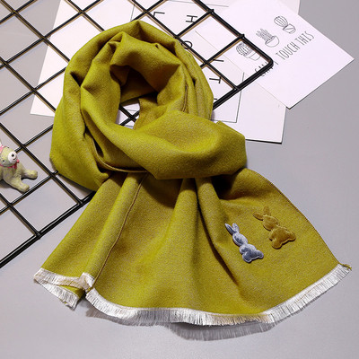 Стилен памучен зимен шал за деца в различни цветове, подходящ за ежедневие