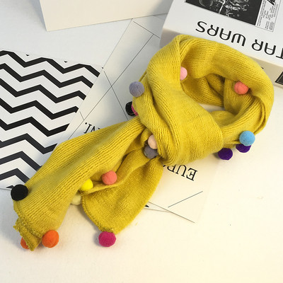 Ежедневен зимен шал за деца с топчета и в различни цветове