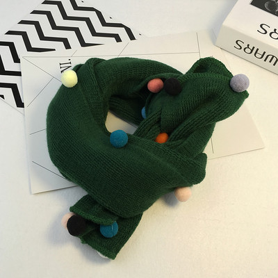 Ежедневен зимен шал за деца с топчета и в различни цветове