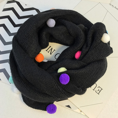 Ежедневен зимен шал за деца с топчета и в различни цветове
