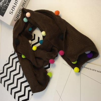 Ежедневен зимен шал за деца с топчета и в различни цветове