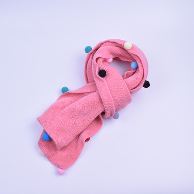 Ежедневен зимен шал за деца с топчета и в различни цветове