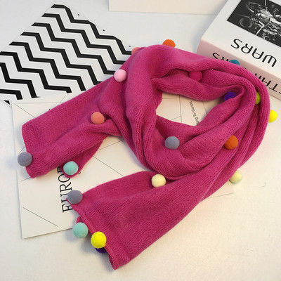 Ежедневен зимен шал за деца с топчета и в различни цветове