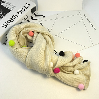 Ежедневен зимен шал за деца с топчета и в различни цветове