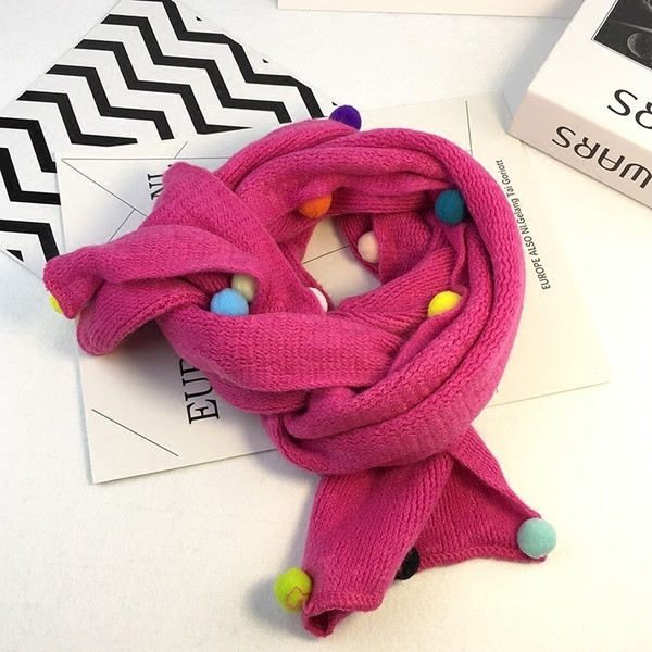 Ежедневен зимен шал за деца с топчета и в различни цветове