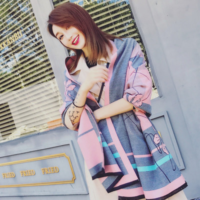 Модерен есенно-зимен дамски дълъг шал в различни цветове