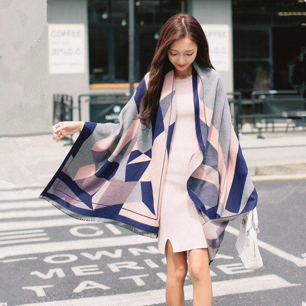 Модерен есенно-зимен дамски дълъг шал в различни цветове