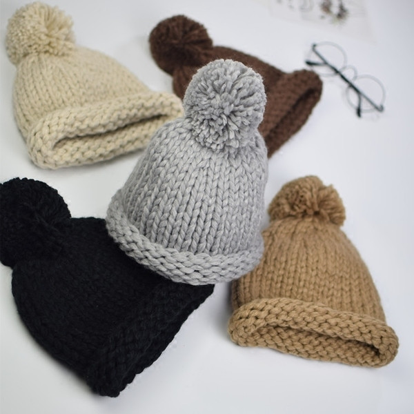 Зимна плетена шапка за момчета и момичета