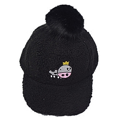 Спортна вълнена шапка за момичета и момчета с козирка и аплиакция