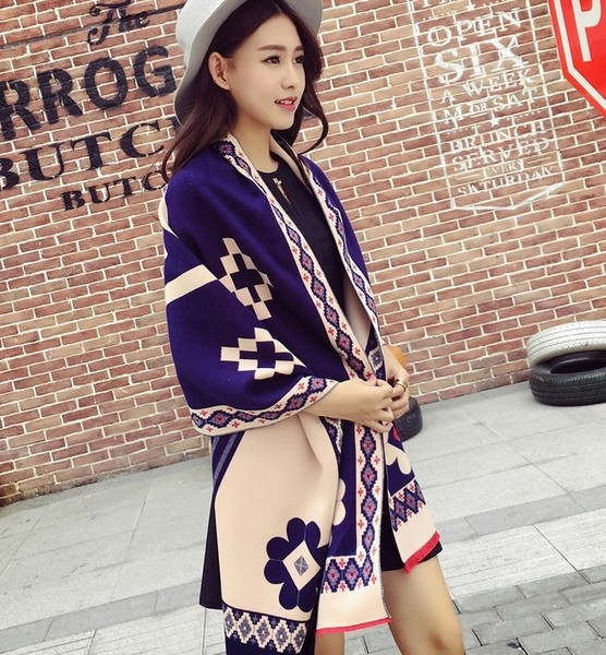 Модерен есенно-зимен дамски шал с флорални мотиви,няколко модела