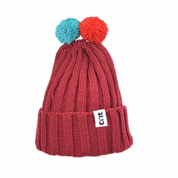 Плетена зимна шапка за момичета и момчета в различни цветове
