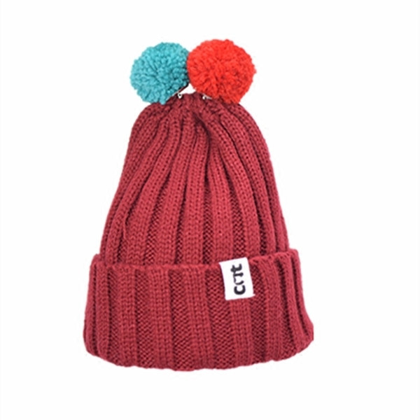 Плетена зимна шапка за момичета и момчета в различни цветове
