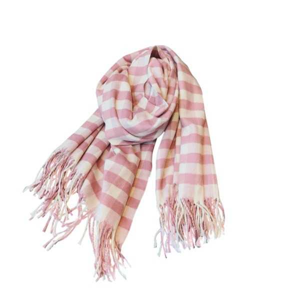 Ежедневен раиран дамски шал с ресни в шест цвята