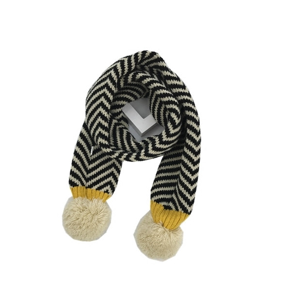 Παιδικό πλεκτό μαντήλι με ριγέ στράς