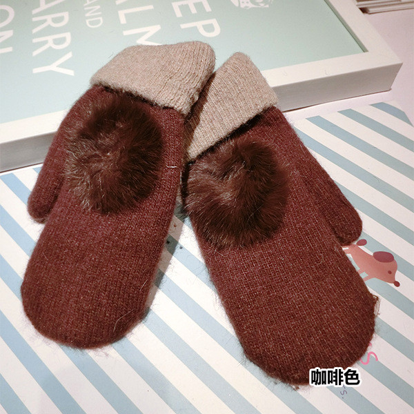 Дамски зимни ръкавици с пухче в много цветове