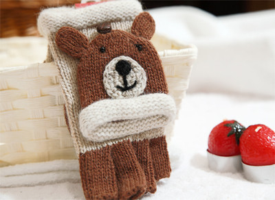 Зимни детски унисекс ръкавици с апликация в три цвята