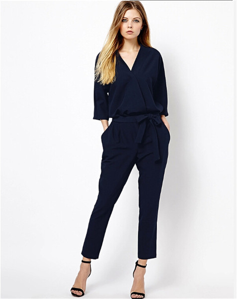 Стилен дамски дълъг гащеризон в свободен стил