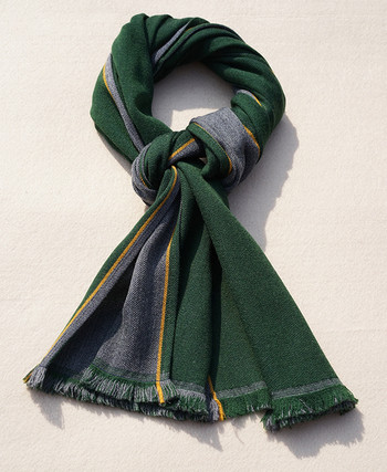 Стилен мъжки зимен шал в зелен цвят