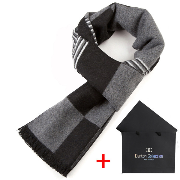 Елегантен мъжки есенно-зимен шал в сив цвят