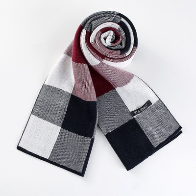 Модерен есенно-зимен мъжки шал на големи карета