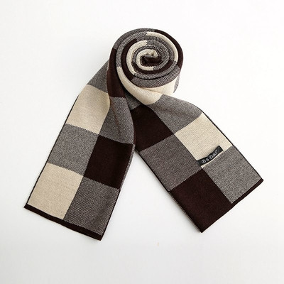 Модерен есенно-зимен мъжки шал на големи карета