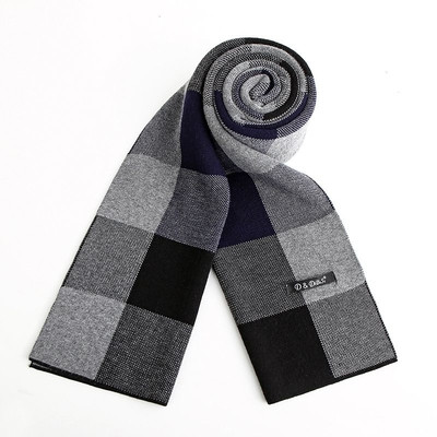 Модерен есенно-зимен мъжки шал на големи карета