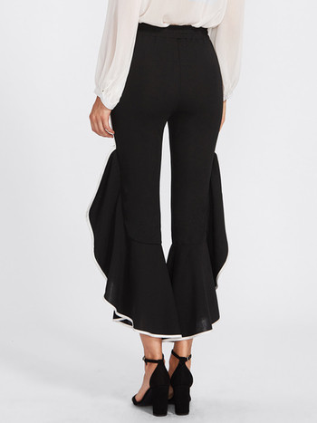 Модерен дамски панталон - разкроен и с висока талия