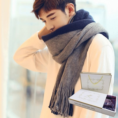 Απλό ανδρικό κασκόλ για το  φθινόπωρο και για το χειμώνα λεπτό πλεκτό  σε έξι χρώματα